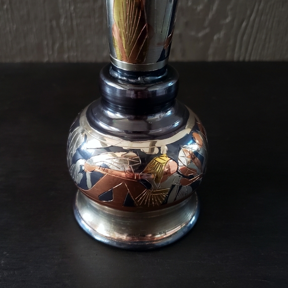 Vintage Ancient Egyptian Style Handmade Metal Vase Ornament - Picture 3 of 5